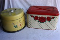 Vintage bread box and cake carrier