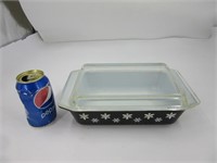 Plat en pyrex avec couvercle '' Snow Flake Black