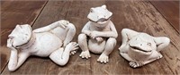 Lot of 3 VTG frog statues