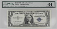 $1 1957B SILVER CERTIFICATE FR#1621 MS64