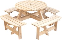 Wooden Patio Table  35D x 35W x 27.5H