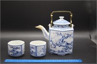 Dolphin China Dynasty Blue Tea Set