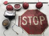 Lights and stop sign