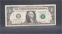 2013 Star $1 Bill Federal Reserve Note