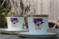Pair of Demitasse Cups & Saucers | New York Yacht