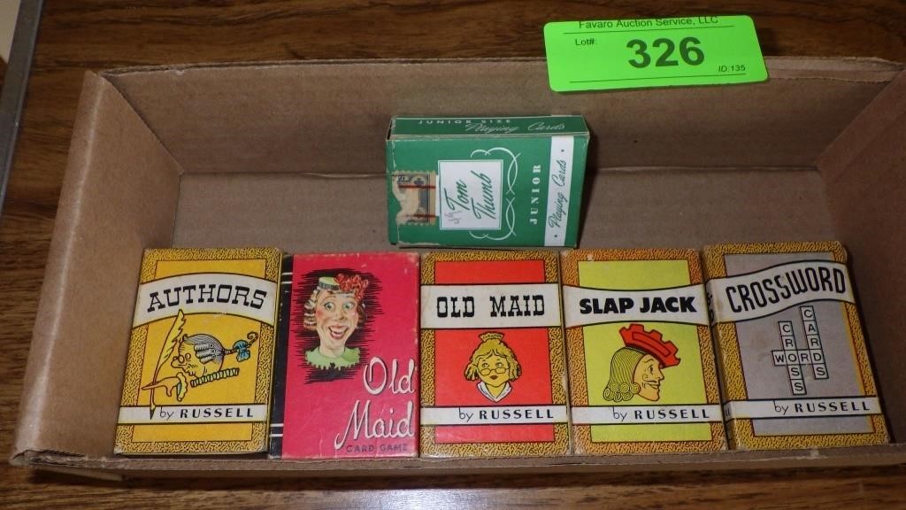 VINTAGE JUNIOR SIZE PLAYING CARDS- OLD MAID, SLAP>