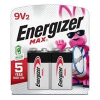 2pk Energizer Max 9V2 Batteries A6