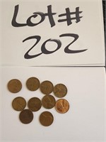 Wheat pennies 1930s to 1950s