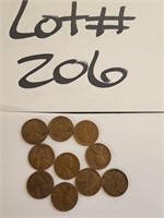 Wheat pennies 1940s to 1950s