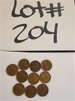 Wheat pennies 1940s to 1950s