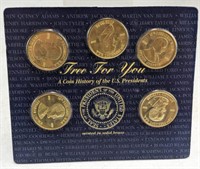 Coin History of US Presidents - 5 coins
