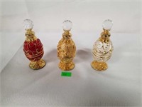 Lot of 3 Beautiful Perfume Bottles