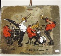 New Orleans USA  Jazz Band painted slate tile