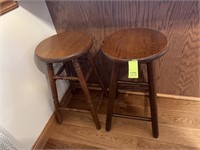 2 Wooden Bar Stools