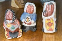 Inuit Hand Carved Eskimos - Signed Keena