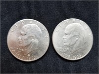 2 - Eisenhower Bicentennial Clad Dollars 1776-1976
