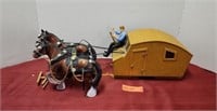 Vintage horse and buggy figurine
