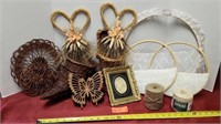 Wicker decor, wall decor embroidery rings and