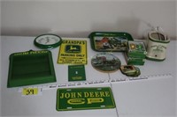 John Deer key box & misc JD decor items