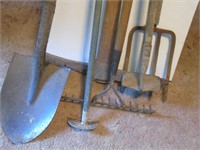 Assorted Garden Tools & Pick