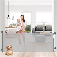 Retractable Dog Gate Extends to 126" Wide 33"