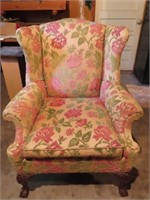 CHIPPENDALE STYLE WING BACK CHAIR