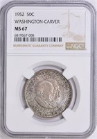 1952 Carver/Washington Half Dollar NGC MS-67