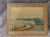 Vintage hand painted Canvas Picture 19x15