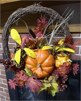 Decorative fall wreath basket 17” wide