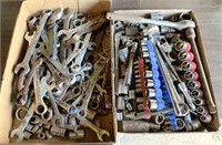 2 Trays of Tools - sockets, wrenches, rachets