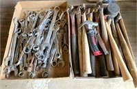 2 Trays of Tools - Hammers, Wrenches