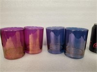 Four Carnival Glass Water Glasses
