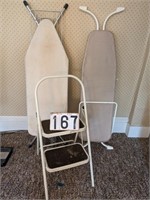 2 Ironing Boards & Folding Step Stool
