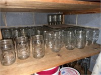 Large lot of quart canning jars. Mason, Kerr and