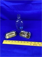 Vintage photo paperweights & bottle
