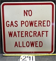 Metal No Gas Powered Watercraft Allowed Park Sign