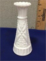 Milk Glass Bud Vase 6 7/8"