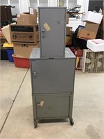 Luxor Metal Cube Utility Cabinets Lot of 3 With