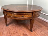 Round Coffee Table with Drawers