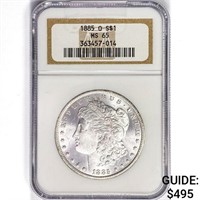 1885-O Morgan Silver Dollar NGC MS65