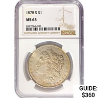 1878-S Morgan Silver Dollar NGC MS63