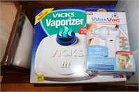 VICKS VAPORIZER, CERAMIC WASTE CAN AND WAXVAC