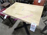 4X, 30"X20" WOOD TOP TABLES W/ LARGE BASE