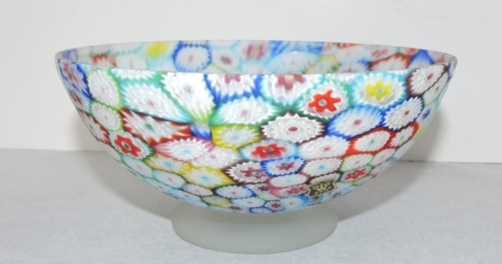 Murano Millefiori bowl, 6 1/2"d, 3 1/4"h