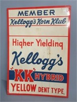 Vintage Kellogg's sign. Measures: 27" H x 19" W.