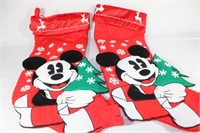 New Disney Mickey Mouse Pair Christmas Stockings