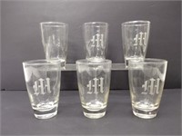 Etched "M" Glasses