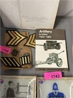 LOT OF MISC VTG MILITARY ITEMS PATCHES ARTILLERY
