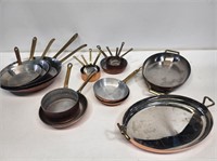 Copper Coated Cookware with Brass Handles