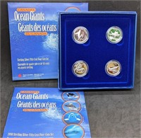 4 x Canadian Sterling Silver 50-Cent Coins - Ocean